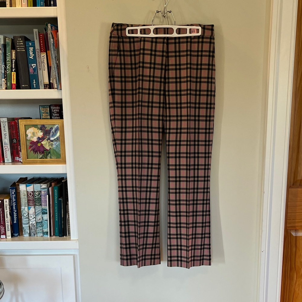 MaxMara Plaid Pants in Pink and Black
